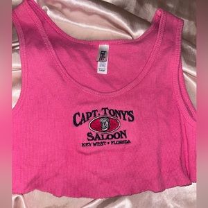 pink crop top